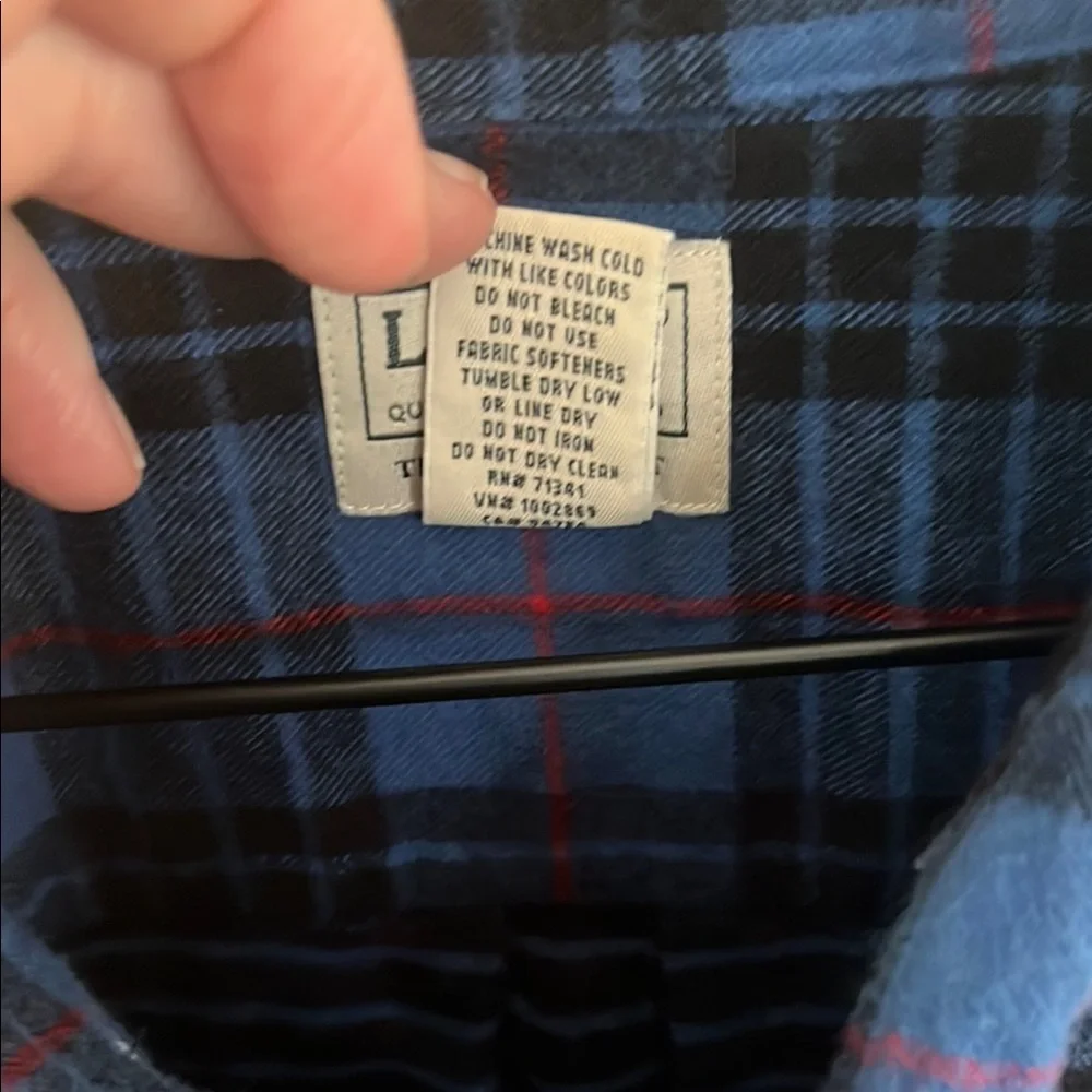 L.L. Bean Men's Blue Plaid Shirt
